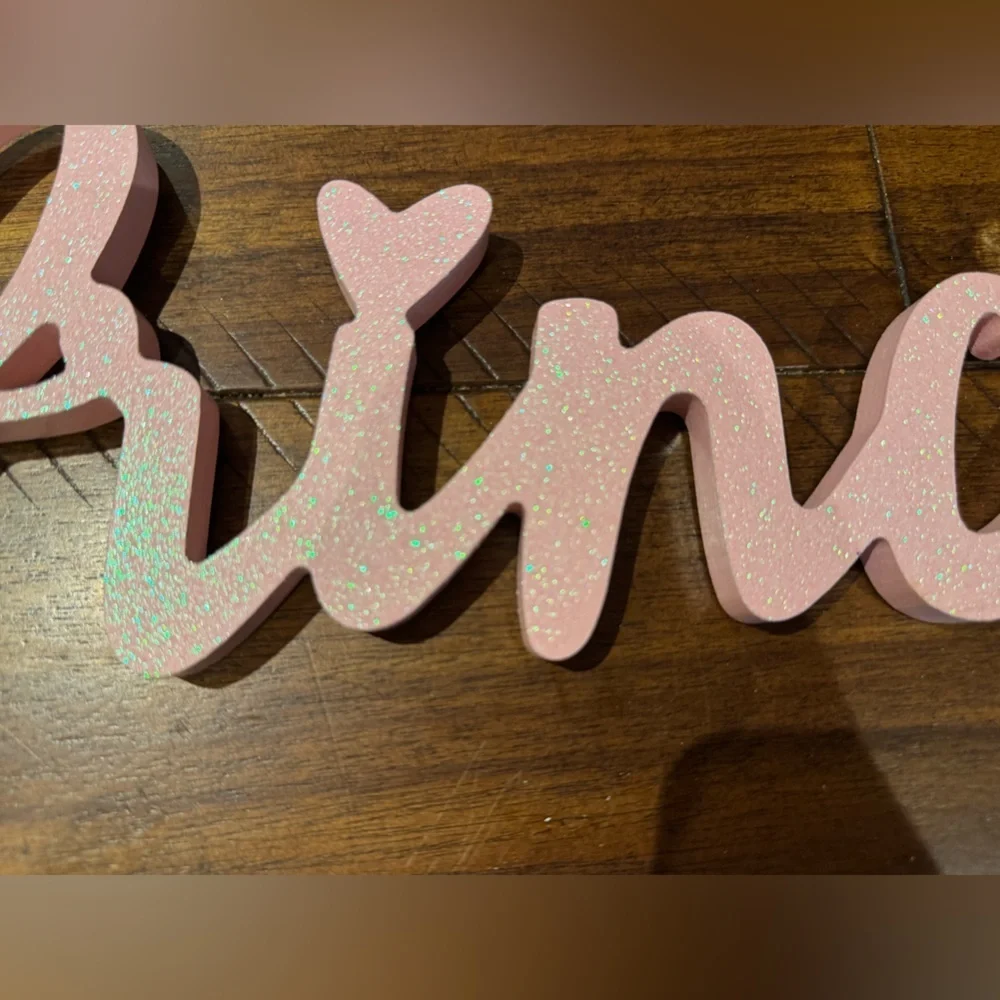 Pink Glitter 'Princess' Wall Decor